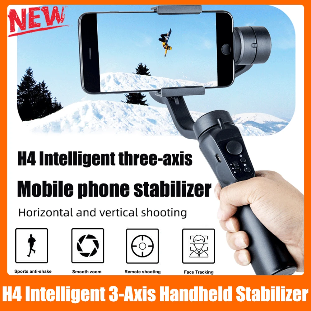 

H4 Gimbal 3-Axis Handheld Smart Mobile Phone Stabilizer Anti-shake Vlog Shooting Balancer Live Broadcast Selfie Stick Bracket