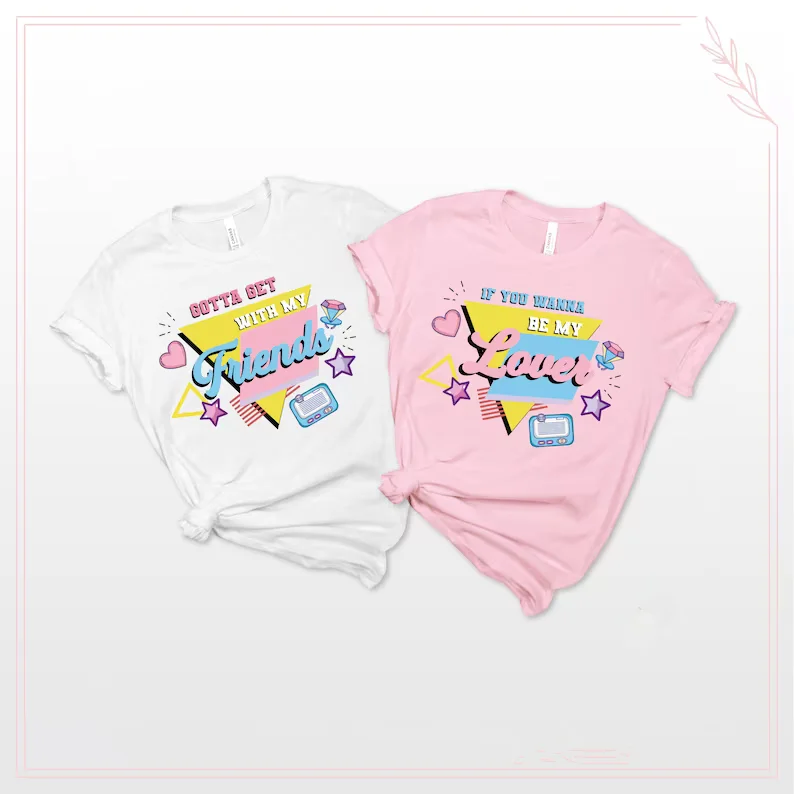 

90s Bachelorette Shirts, If you wanna be my lover Bridal Party Bachelorette Party Short Sleeve Top Tees O Neck 100% Cotton goth