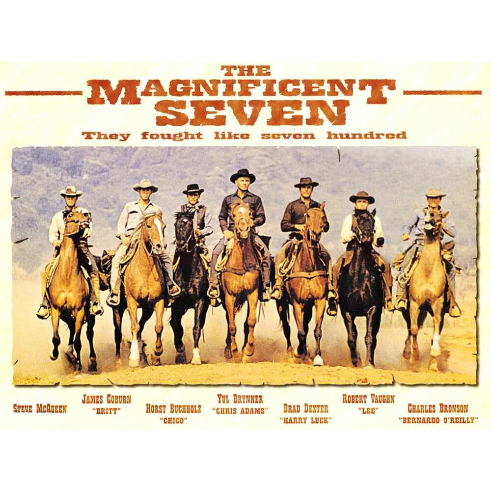 

Великолепный металлический жестяной плакат SEVEN 1960