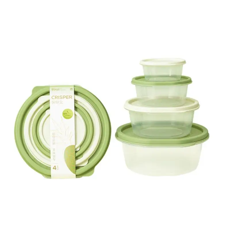 

Round Sealing Box Plastic Lunch Box Lunchbox Salad Container Food Storage Boxes Portable Refrigerator Sealing Box Eco-friendly
