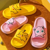 anime cartoon shoes pokemon pikachu jigglypuff charmander snorlax kawaii cute summer home slippers beach sandals kids gift