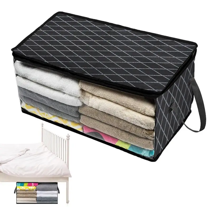 

Blanket Quilt Clothes Closet Box Bags Home Foldable Moisture-proof Storage Case Washable Zipper Household Cabinet Organizer
