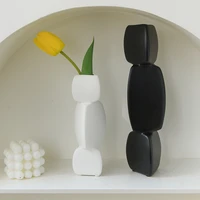 jinyoujia nordic special shaped abstract lotus root ceramic vase white black home decoration crafts tabletop ornament simplicity