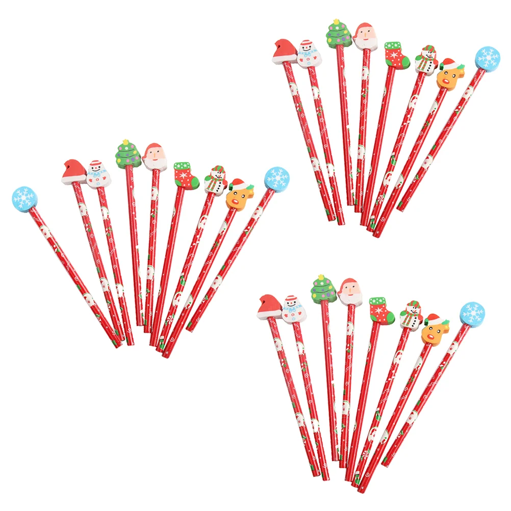 

25Pcs Christmas Pencils with Eraser Cartoon Pencils Students Stationeries