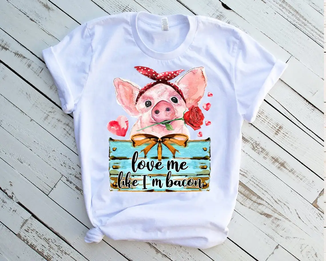 

Футболка женская с графическим принтом «Я, бекон, свинья»