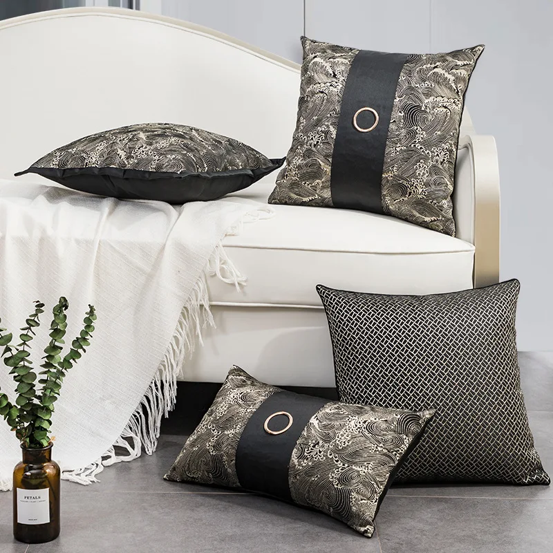 

Stripes Plaids Print Decoration Home Polyester Linen Living Room Decoration Line Pillow Cover Throw Pillow Covers Modern E0359