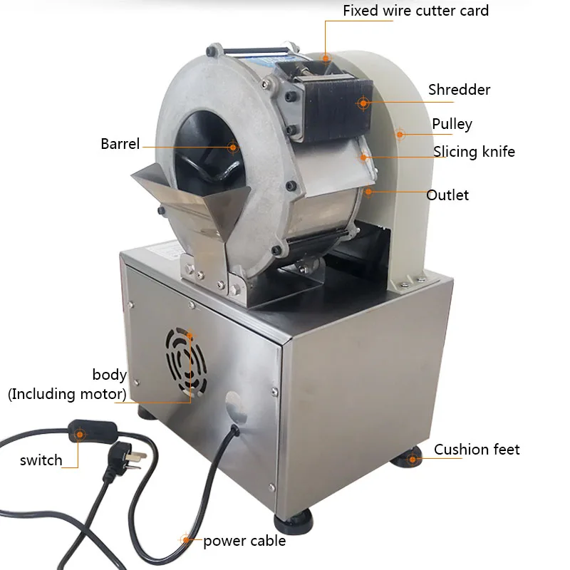 

5-6kg/min Electric Food Vegetable Cutting Machine 220Model Cutter Slicer Cabbage Chilli Potato Onion Slice/Strip Cutting Machine