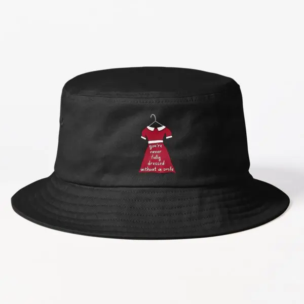 

Never Fully Dressed Without A Smile Ann Bucket Hat Boys Women Summer Fish Sun Casual Hip Hop Outdoor Fishermen Black Spring