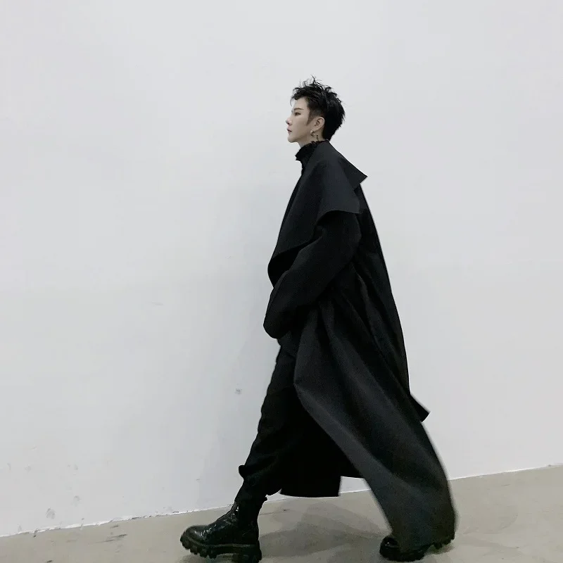 2024 матовая черная мужская куртка Mountain Village нишевая с большими лацканами и