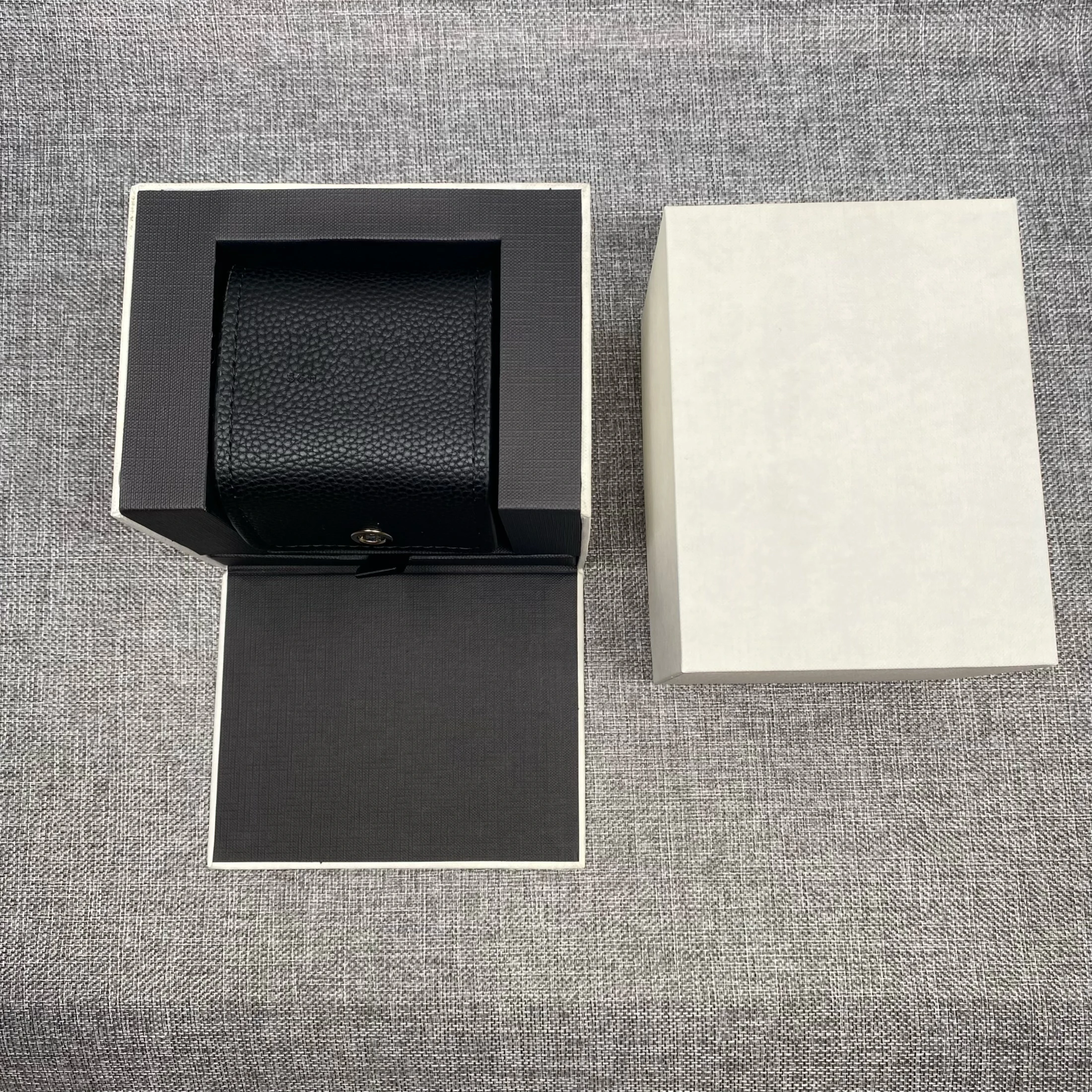 Factory Wholesale Black Leather Iw Original Watch Box With Booklet Luxury Brand Portable Boxes Card Can Custom AAA Watches Gift