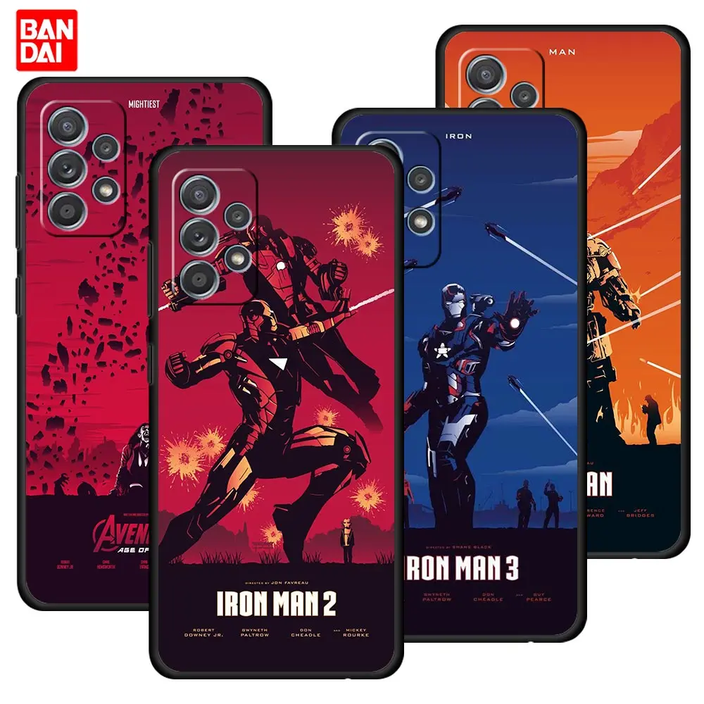 

Iron Man Ironman Marvel Anime Case for Samsung Galaxy A12 A52 S20 FE A51 A50 A71 S21 Plus A21s Ultra 5G Black Cover Silicone