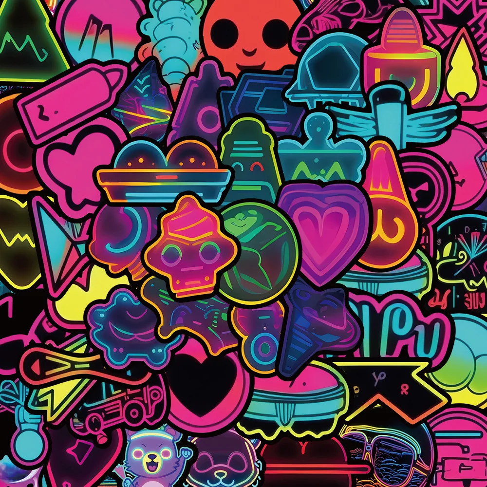 

10/30/50 шт., неоновые наклейки для чемоданов