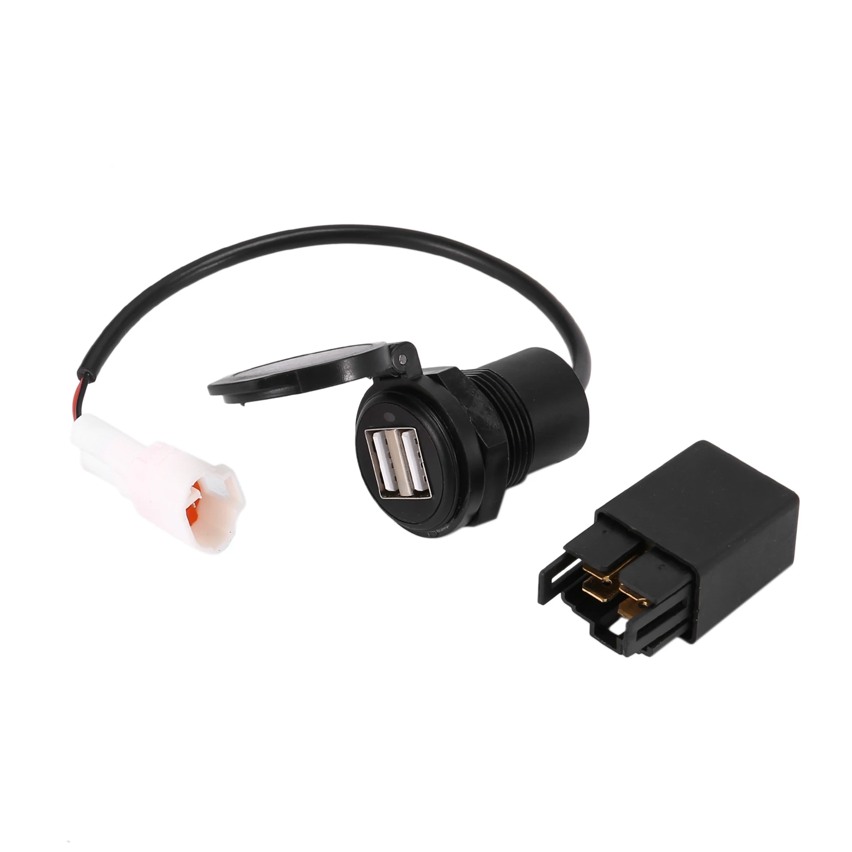 

Socket Splitter 2 USB Charger with LED Light Power Adapter Motorcycle Socket Mount for Kawasaki VERSYS