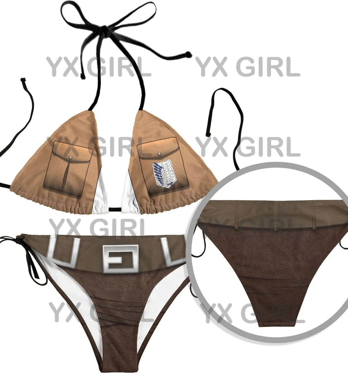 YX GIRL Attack on Titan3D All Over Printed Sexy Bikini Summer Women For Girl Beach Swimsuit Cosplay Clothes