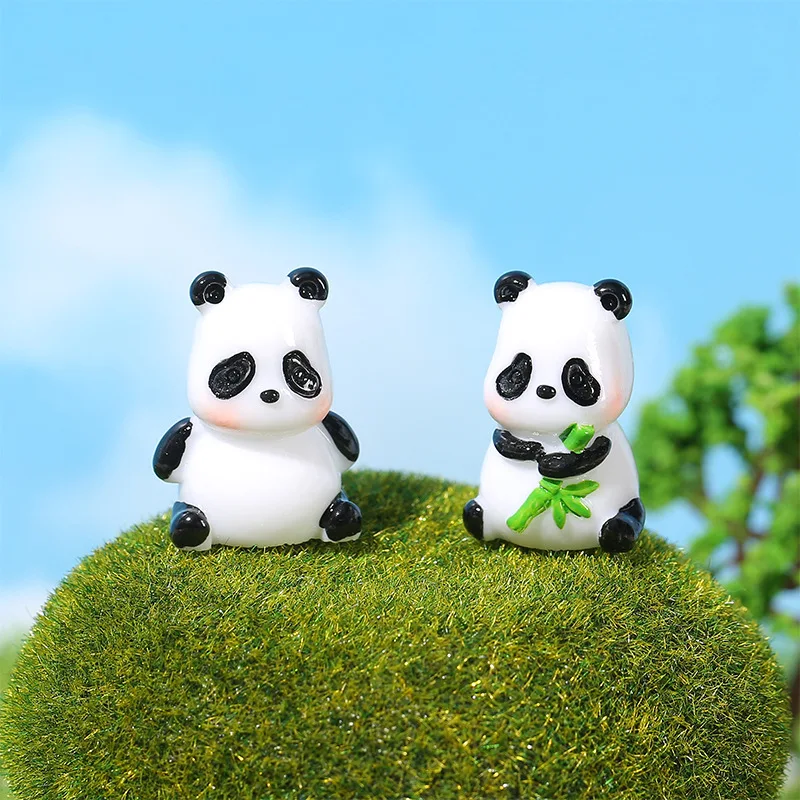 

4 Kinds of Panda Micro-Landscape Fleshy Resin Crafts Cake Accessories Creative Home Decoration Chinese Doll Gardening Ornaments