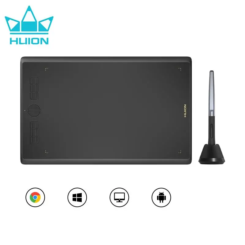 

Графический планшет HUION H610X для рисования, 8192 уровней нажатия, батарейки, Бесплатная ручка, планшеты, Chromebook, Android, поддержка 8 горячих клавиш