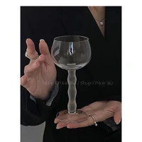 frosted textured glass handle high foot glass wave red wine glassware for drinking tequila shots glass champagne glasses