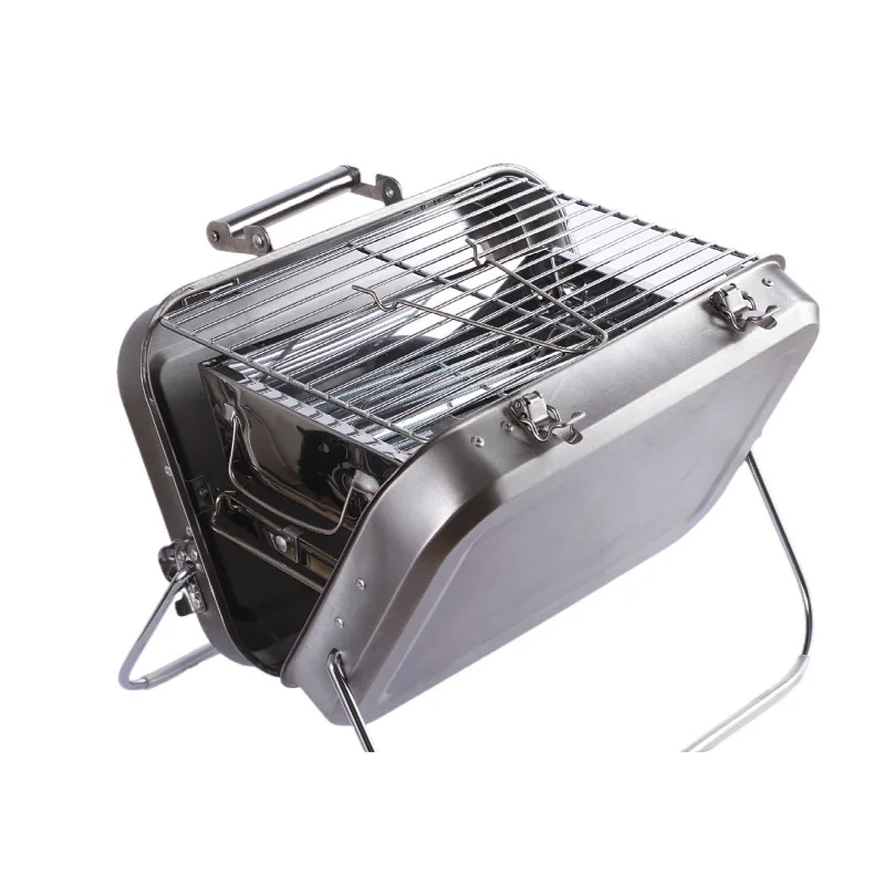 

SCS8815 Metal BBQ Briefcase Design Stainless Steel Mini Grill Portable Grills Outdoor Patio BBQ Camping In-Stock USLocal Stock