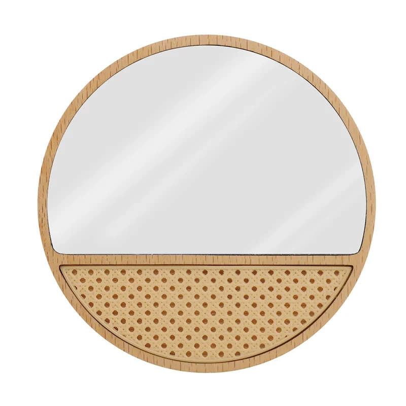 

1/6 Dollhouse Make-Up Mirror/Glass Mirror Solid Wood Beech Wood Doll House Bedroom Mini Ornament Model
