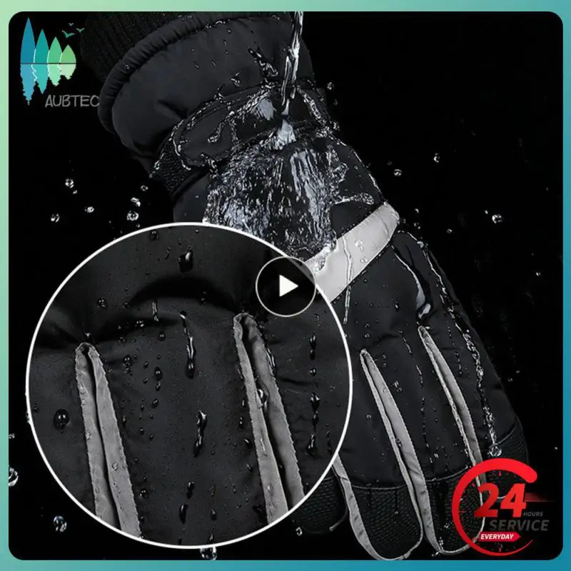 

1~8PCS High-density Outdoor Mittens Waterproof Thickened Cold Proof Gloves Plush Mittens Riding Gloves Anti Slip Ski Gloves Pu