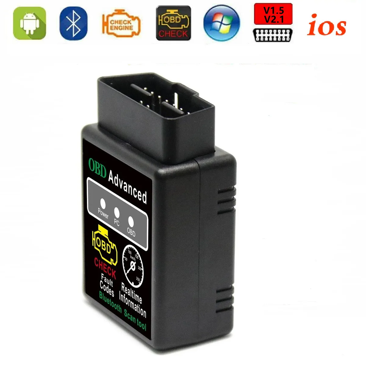 OBD V2.1 V1.5 ELM327 OBD2 자동 스캐너 OBDII 자동차 테스터 블루투스 5.1 자동차 진단 도구