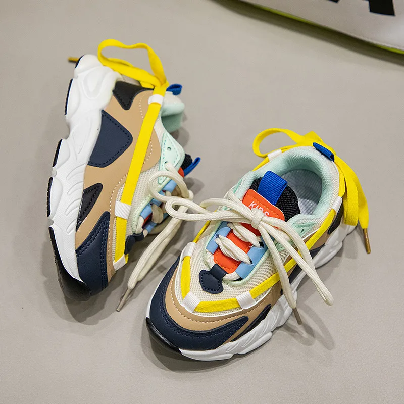 2022 Fashion Colorful Breathable Mesh Kid Sneakers Outdoor Running Shoes Child Girl Platform Sports Shoes for Girls basket fille