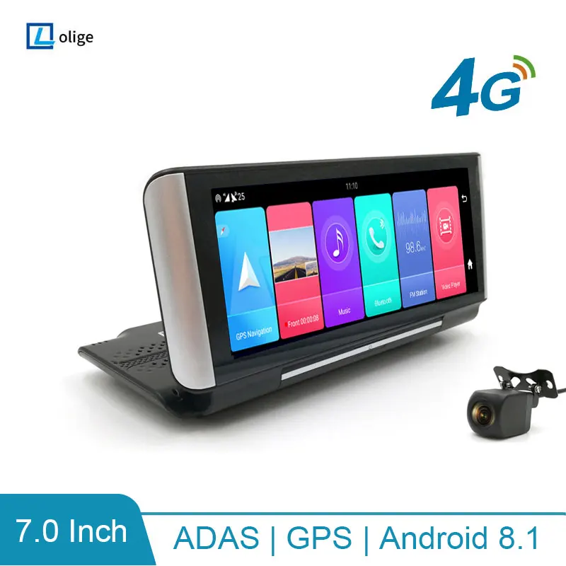7 inch GPS Navigation Dash Camera ADAS 4G Dash Cam Android 8.1 Car DVR 1080P Dual Camera video recorder Remote monitor 24h park