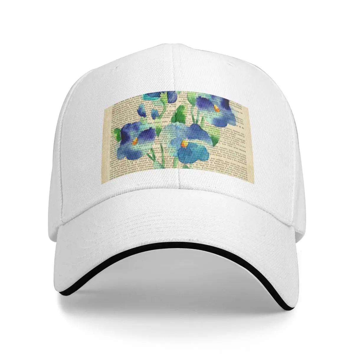 

New Botanical print, on old book page - Violet Cap Baeball Cap Hat beach new in hat men hat Women'