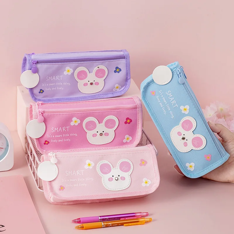 

Cute Mouse Pencil Bag Large Capacity Girl Fun Stationery Pencil Case Storage Bag School Office Supplies