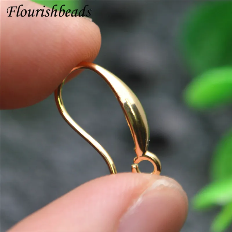 Reales Gold Überzogene Ohrringe Haken Farbe Bleiben Nickel Frei Anti-rost Metall Ohr Draht Schmuck Erkenntnisse 50 stücke