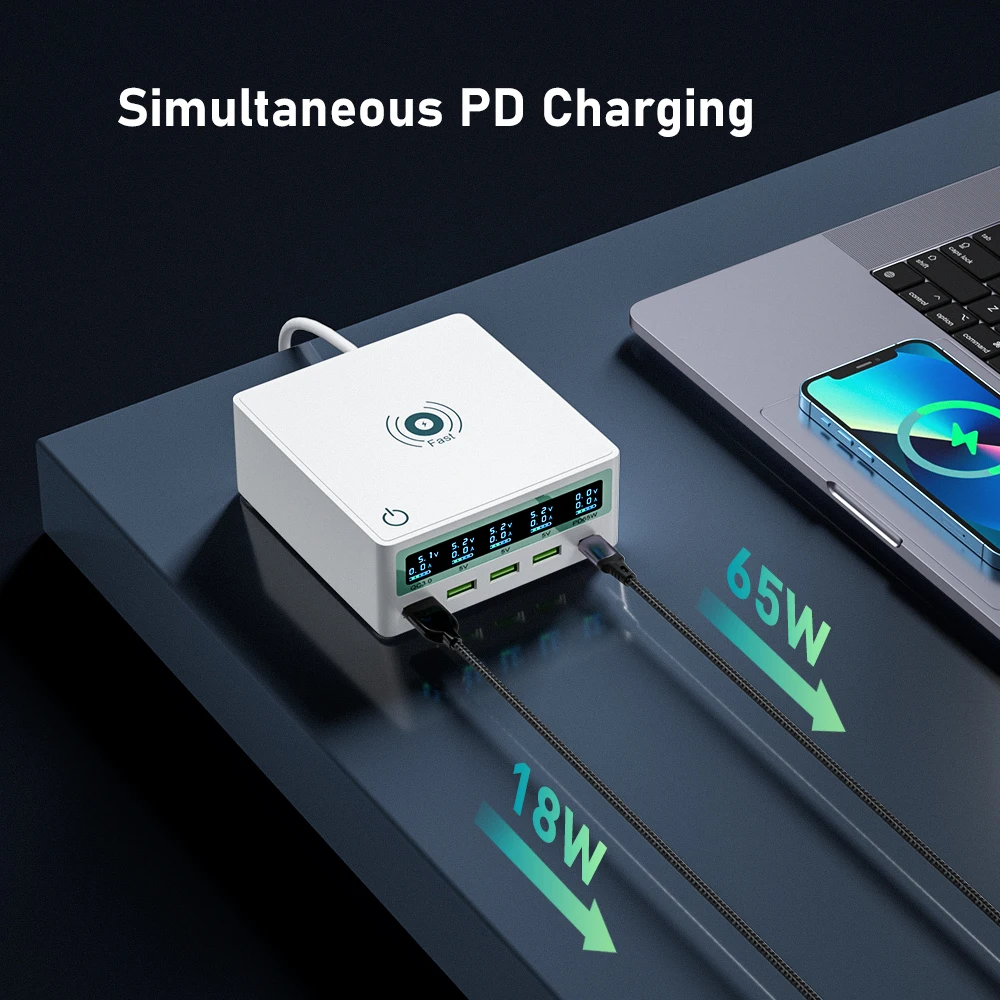 130 Вт Multi USB зарядное устройство Quick Charge 3.0 PD3.0 65 C PD USB-C Type Быстрая зарядная станция Hub