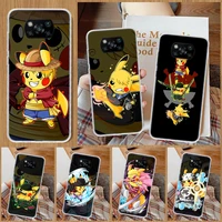 pokemon pikachu one piece phone case for xiaomi poco x3 gt x4 nfc f3 f2 f1 m3 m2 m4 pro mi note 10 lite a3 a2 a1 cc9e shell coqu