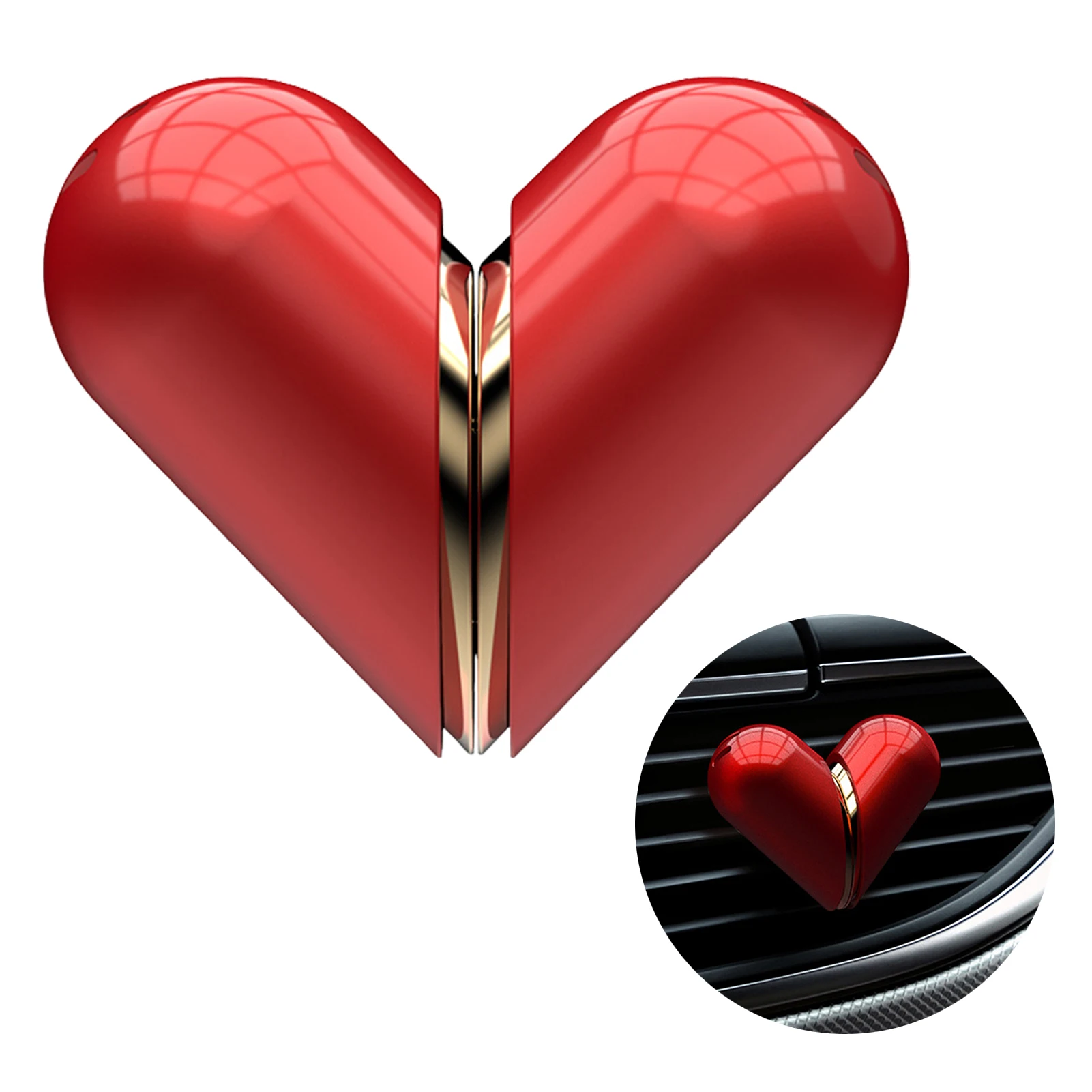 

Car Air Fresheners Rotating Heart-shaped Car Air Fresheners Car Fragrance Diffuser1 Pack Automotive Air Outlet Freshener Pink