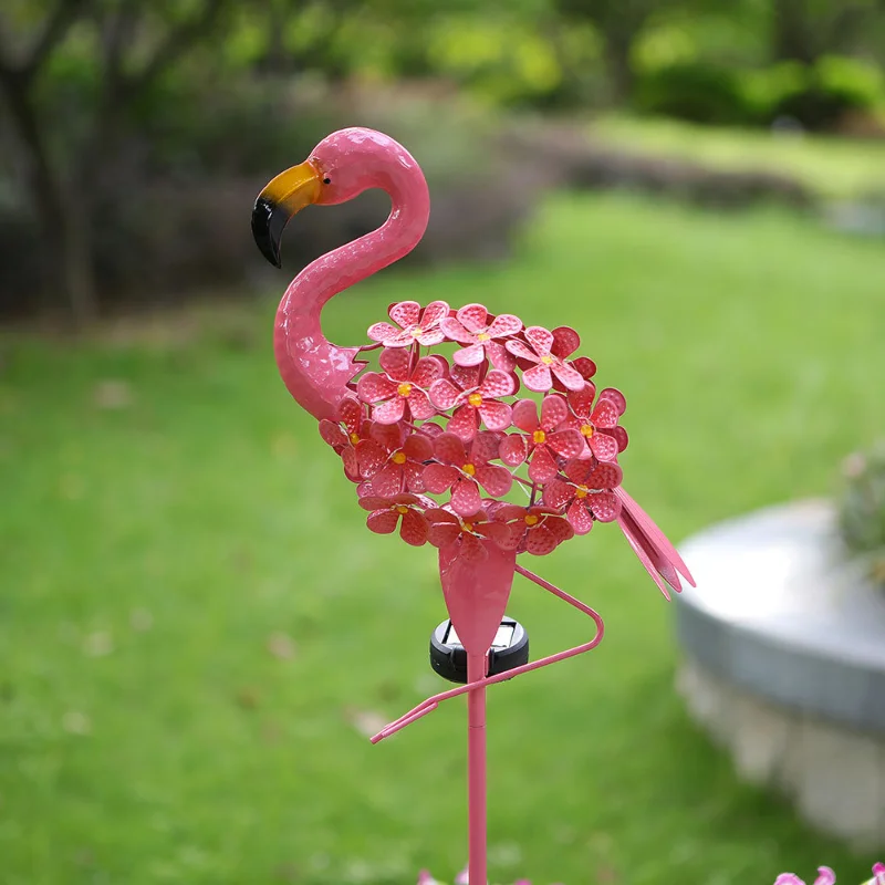 

Solar Garden Lights Outdoor Solar Lights Flamingo Stake Lights Metal Flamingo Decorative Lights Weatherproof Pink Flamingo Light