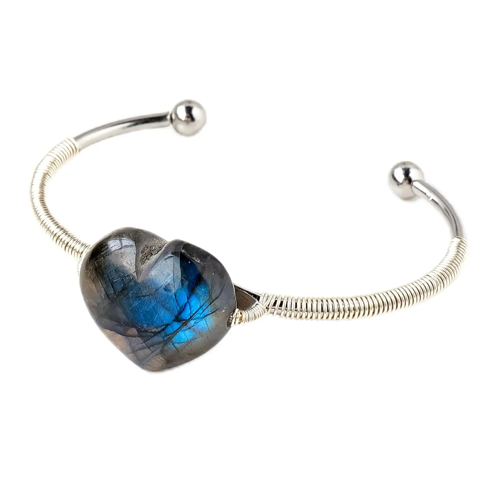 

Регулируемый браслет из лабрадорита