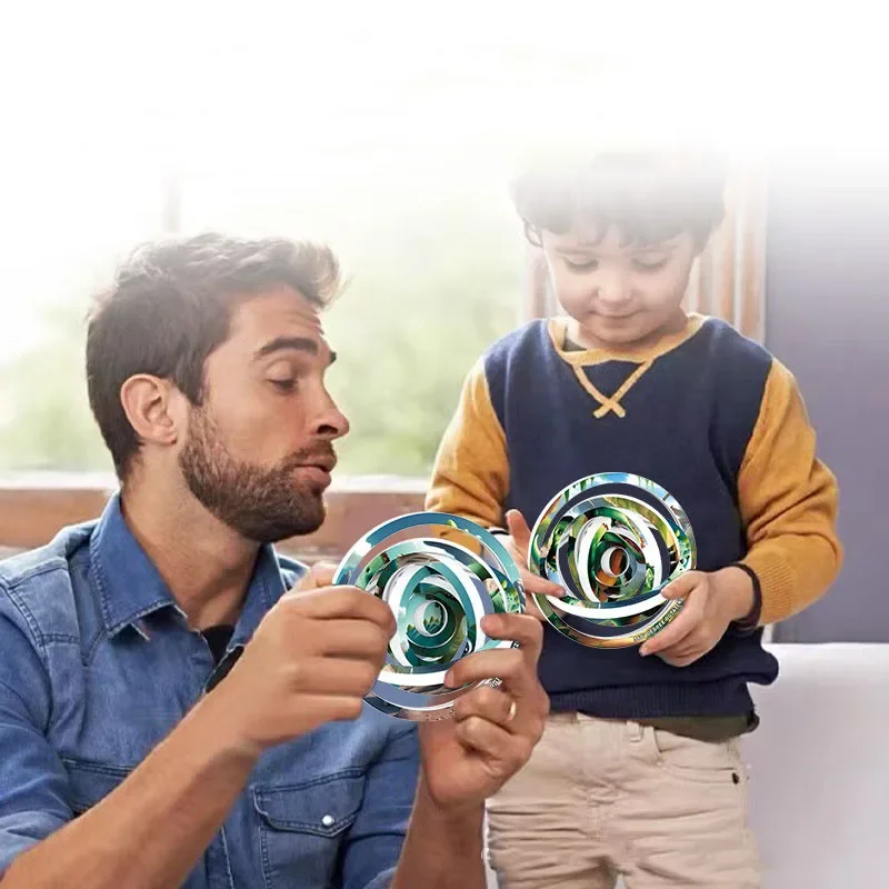 3D стерео 360° ° Вращающиеся головоломки горка динозавра флип антистрессовая