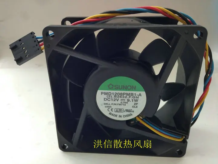 

SUNON PMD1208PMB1-A (2).B2632.F.GN DC 12V 9.1W 80x80x38mm 4-Wire Server Cooling Fan
