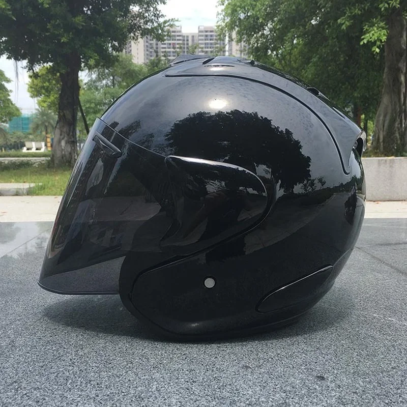 NEW 3/4 Helmet Half Black Half Open Face Motorcycle Helmet Half Black Helmet Open Face Helmet Casque Motocross Helmet enlarge