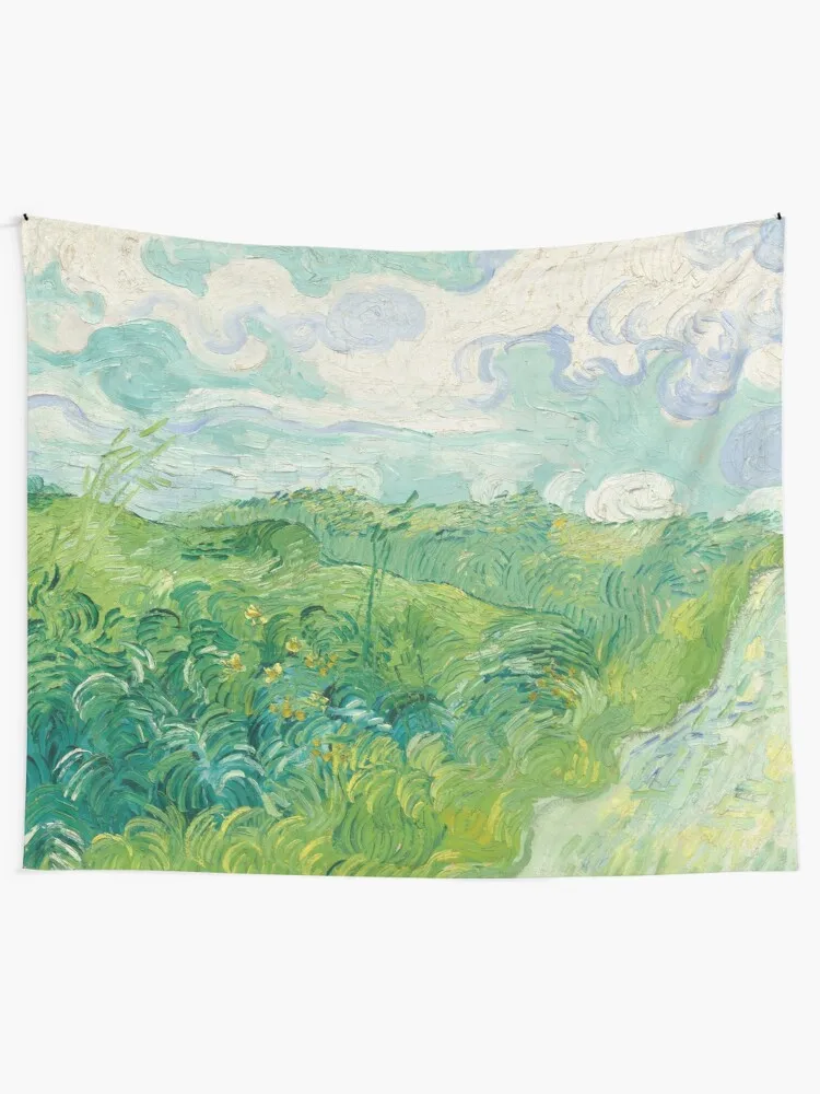 

Vincent van Gogh Green Wheat Fields, Auvers 1890 Painting Tapestry Bedspread Print Decorative Wall Hanging Colorful Room Art