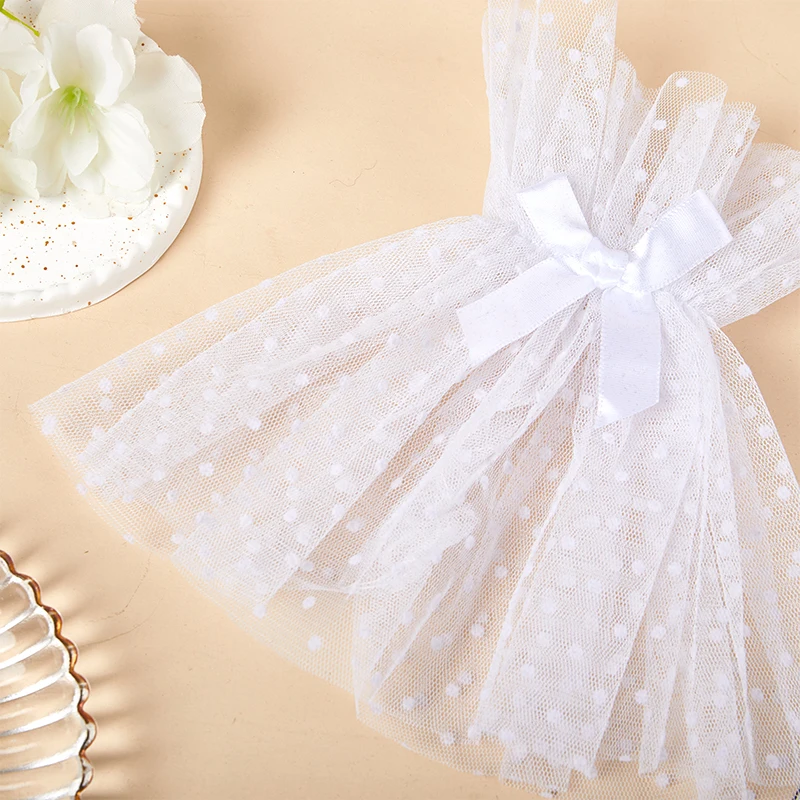 Нейл-арт искусственная плиссированная манжета белая черная сетка декор для