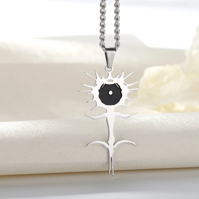 

Vintage Silver Ghost Magic Necklaces Women Stainless Steel Anime Necklace Charm Cuban Chain Original Collar Choker Jewelry Gift