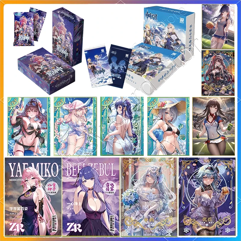 

Limited Sale Sexy Genshin Card Game The Same Type of Peripheral Collection Blind Box Gift Card Kamisato Ayaka Yae Miko Hu Tao