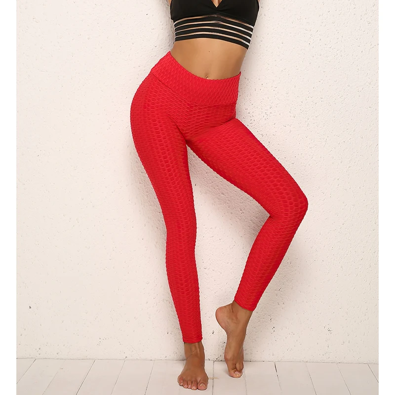 

Women's Buttocks Sweat Absorbing Sports Fitness Yoga Bottoming Slimming Tights Red L Size