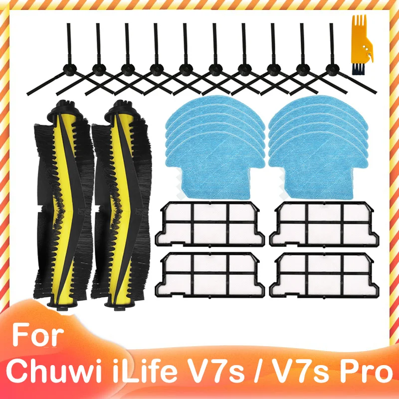 

Main Roller Brush Side Brushes Hepa Air Filter Mop Cloth for Chuwi iLife V7s / V7s Pro Robot Vacuum Cleaner