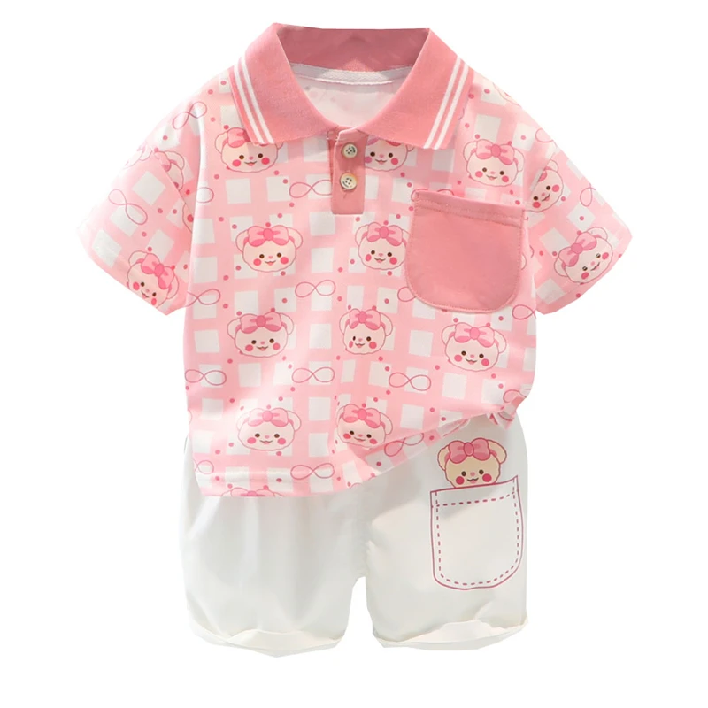 

Лето 2022, комплекты одежды для маленьких мальчиков и девочек, детская мультяшная футболка, шорты, повседневная одежда для младенцев, детская одежда, детский спортивный костюм