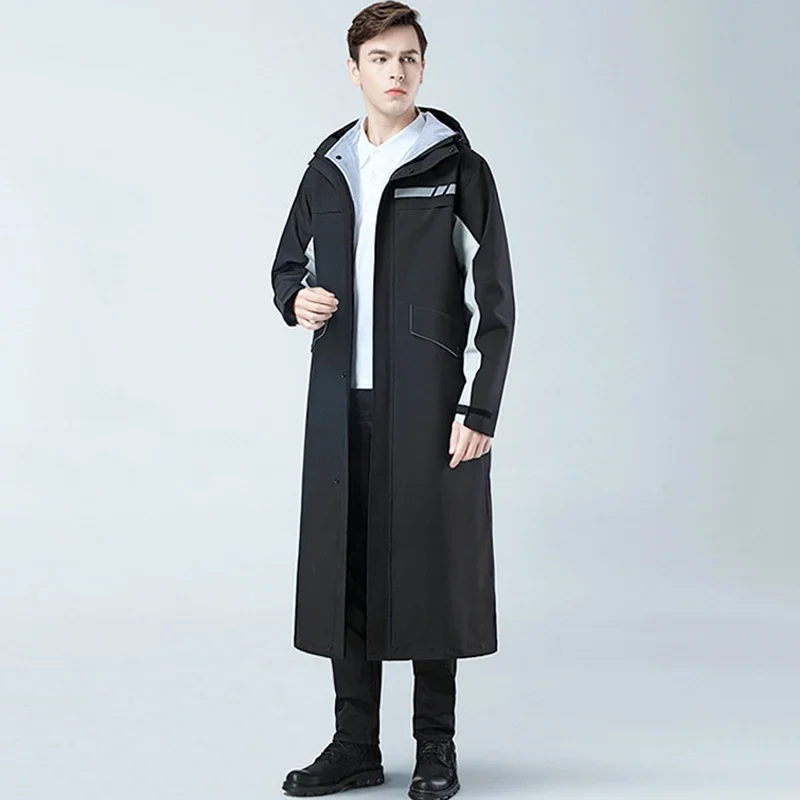 Длинный дождевик для взрослых Мужские Водонепроницаемые Дождевики