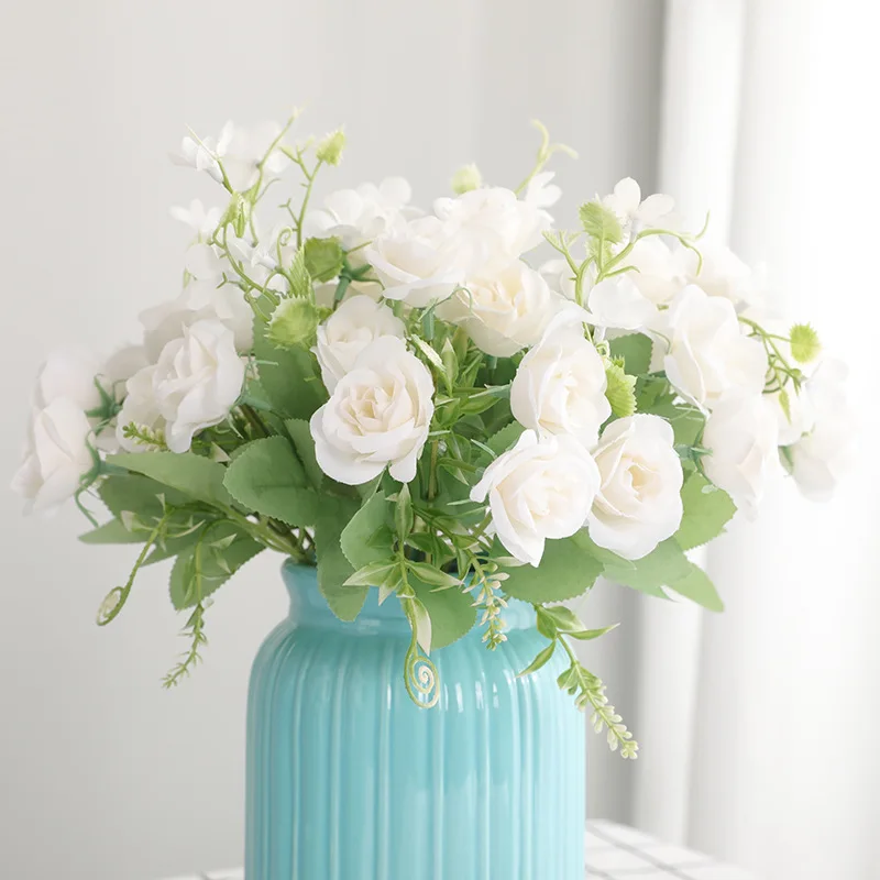 Искусственная филигранная Роза букет из длинных веток свадебный Декор для дома