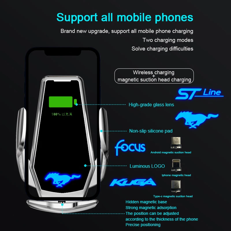 Автомобильный держатель для телефона FORD SHELBY ST STLINE Mustang FOCUS BMAX CMAX SMAX - купить по