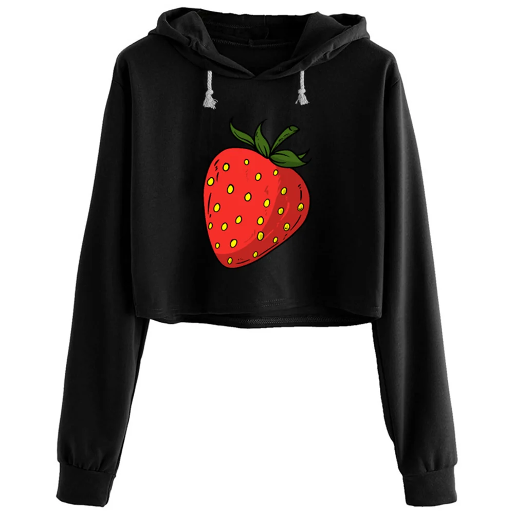 

Strawberry Berries Shape Hoodies Women Kawaii Goth Grunge Harajuku Pullover For Girls