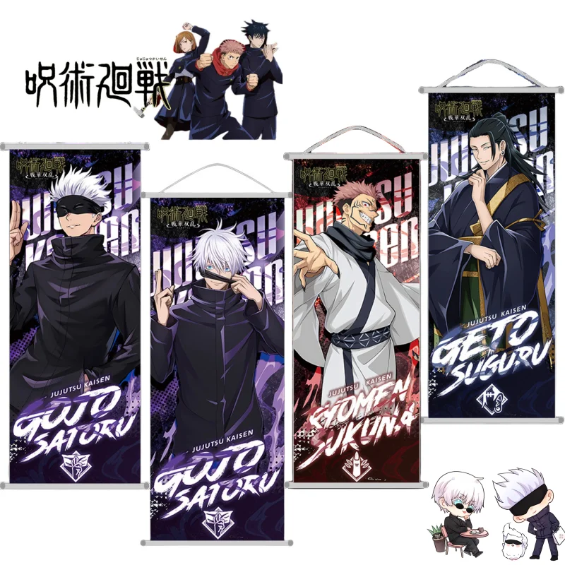 Новый тканевый висячий постер Bandai juютсу Kaisen Satoru Gojo с изображением Itadori Yuji Свиток